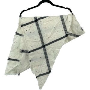 Candie’s Women’s Confetti Windowpane Plaid Acrylic Knit Triangle Wrap Scarf OS